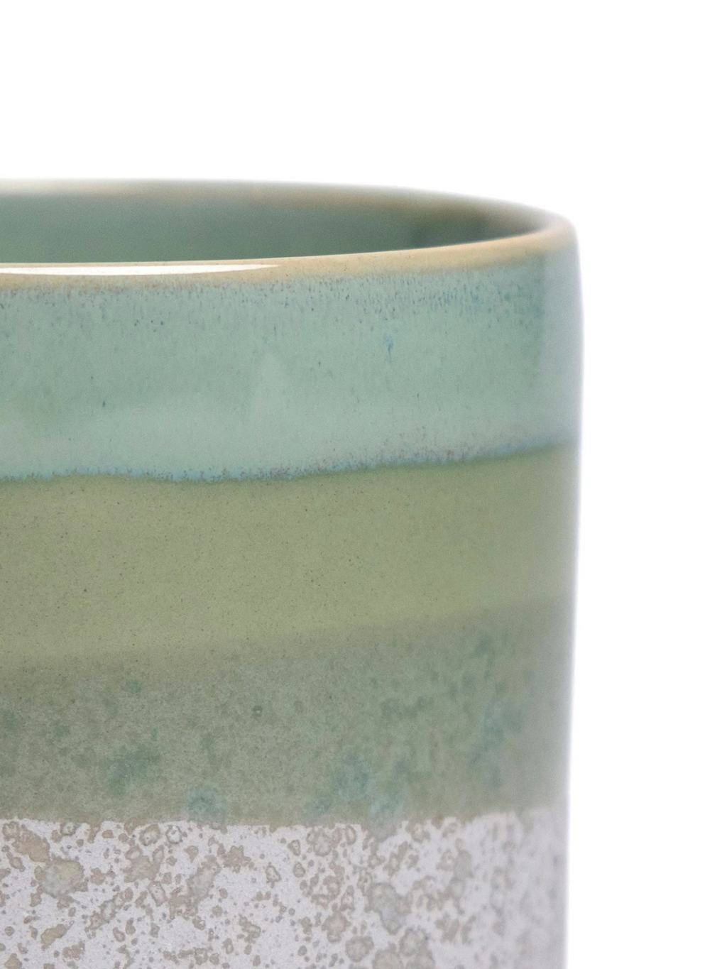 Cement Green Ceramic Planter - 3 and 5 Inch, Handmade