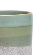 Cement Green Ceramic Planter - 3 and 5 Inch, Handmade