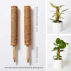 Moss Pole Plant Support - Coco Coir, Up to 28.7 Inches, Set of Two