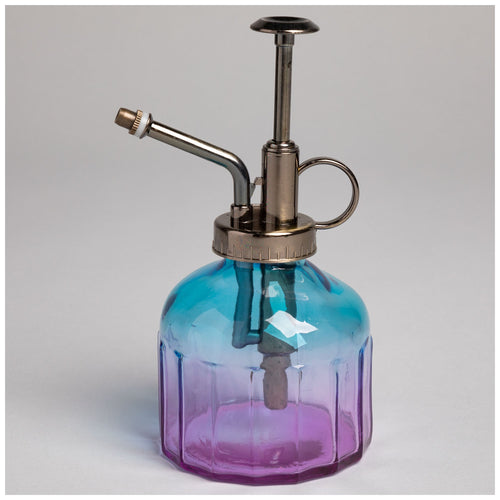 Colorful Glass Plant Mister - Bronze Pump