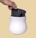 Ceramic Plant Pot with Rubber Liner - Alabaster White