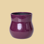 Glossy purple cup on a white background