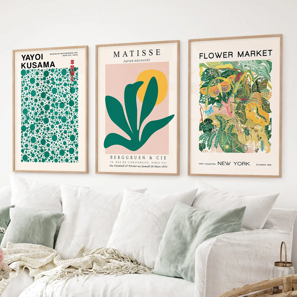 Colorful Matisse-Inspired Art - Set of 3, Wall Art