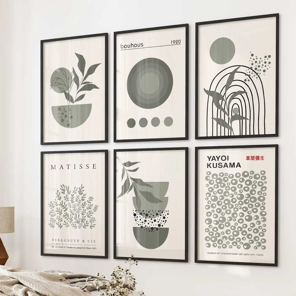 Sage Green Gallery Art - Set of 6, Wall Art