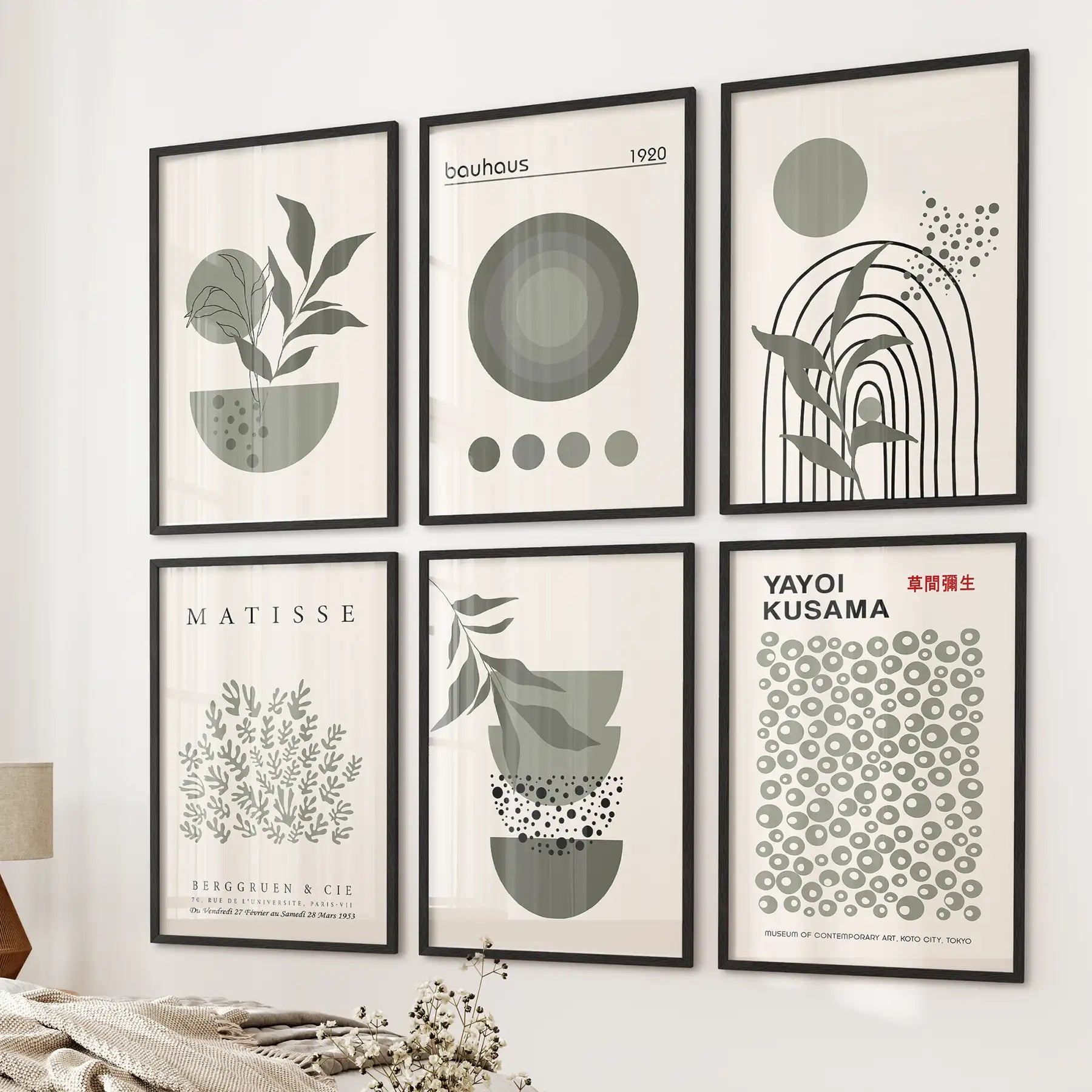 Sage Green Gallery Art - Set of 6, Wall Art
