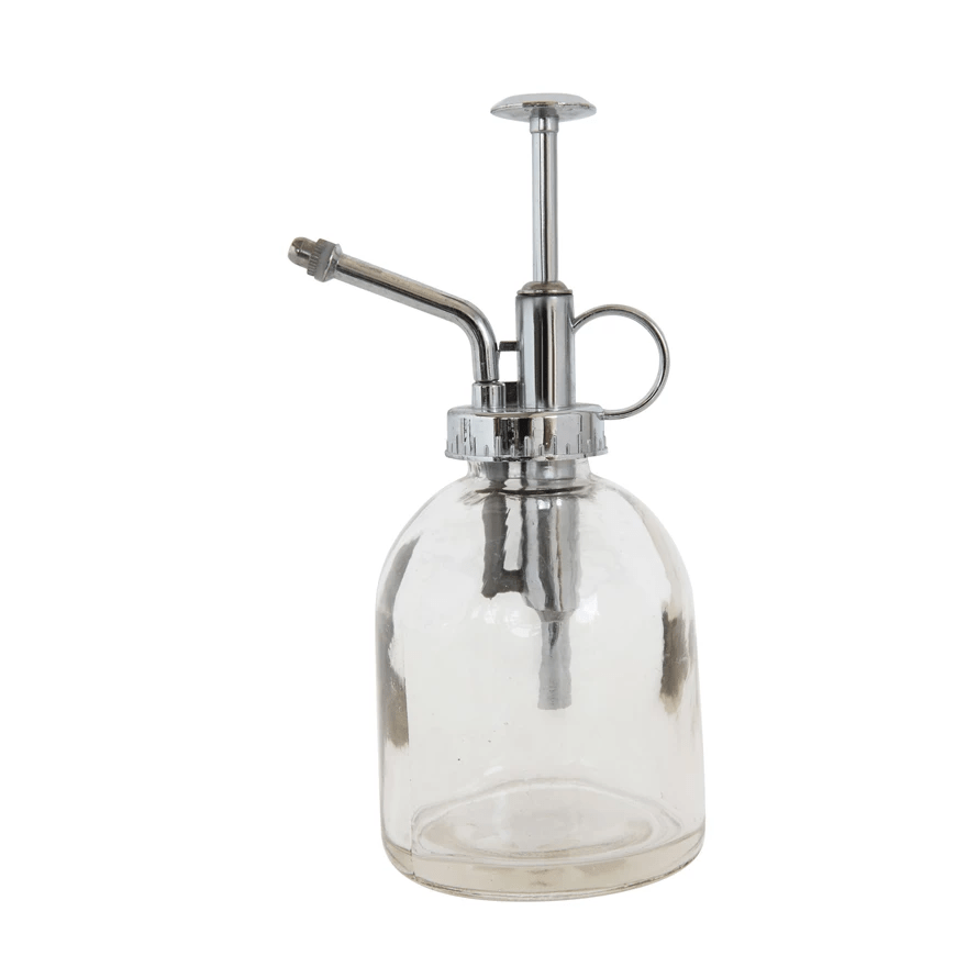 Clear Glass Plant Mister - Silver Pump