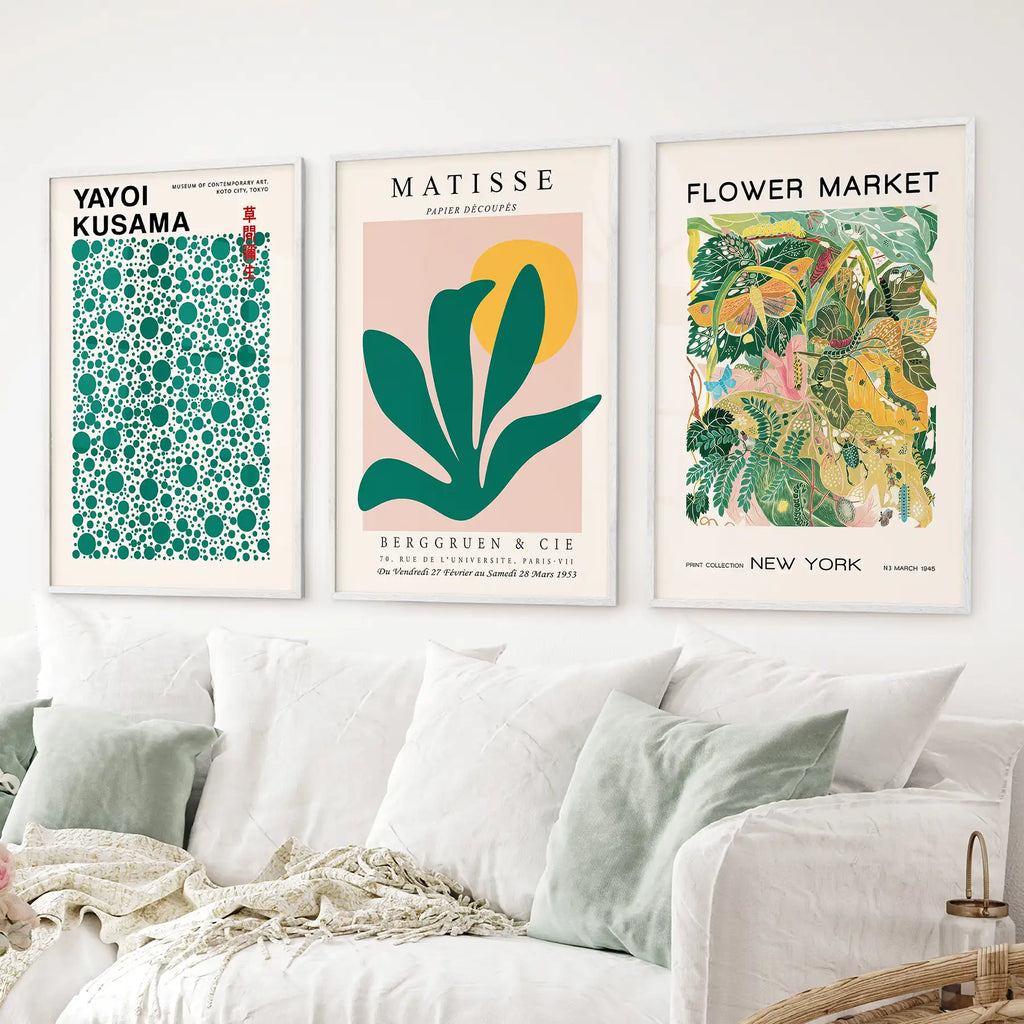 Colorful Matisse-Inspired Art - Set of 3, Wall Art