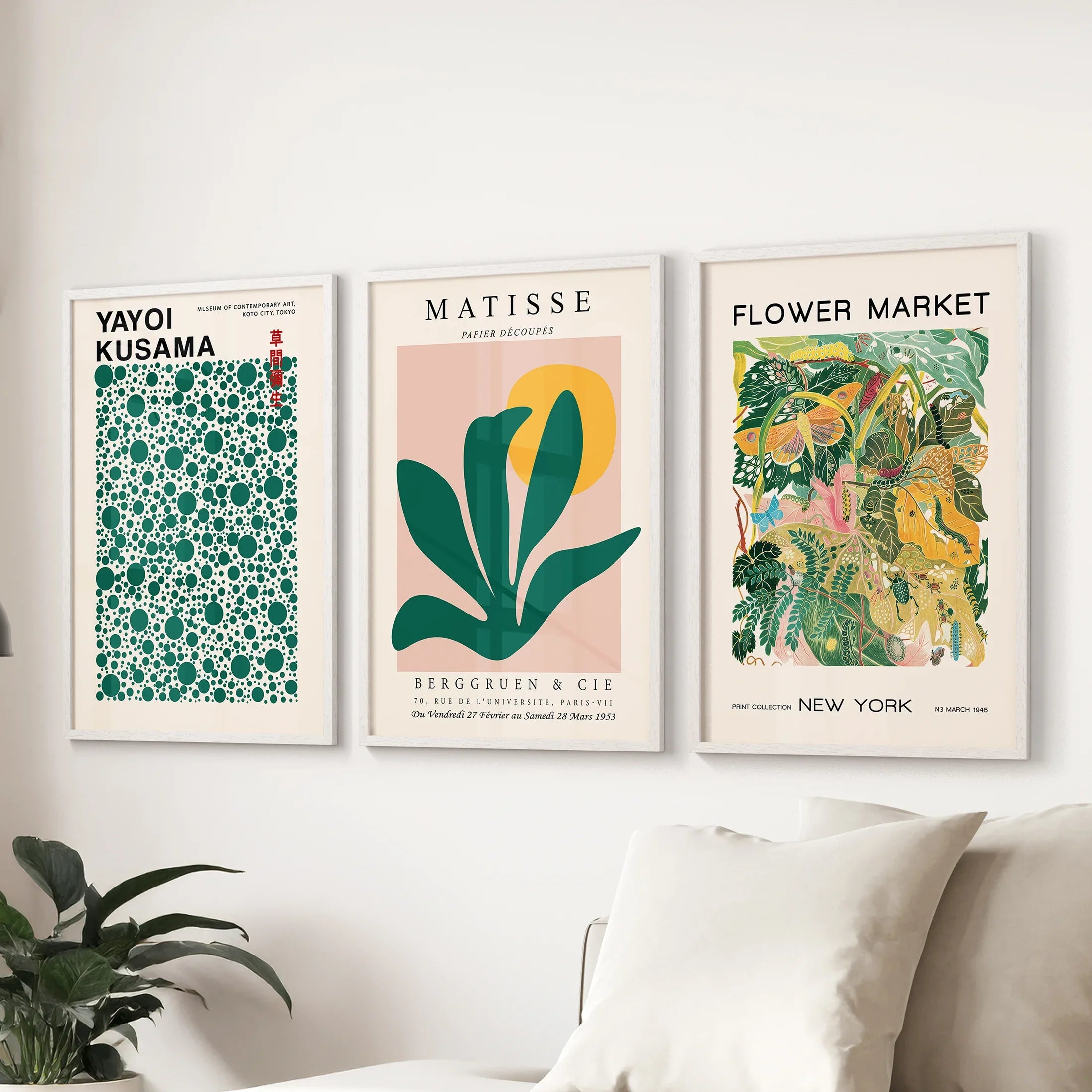 Colorful Matisse-Inspired Art - Set of 3, Wall Art