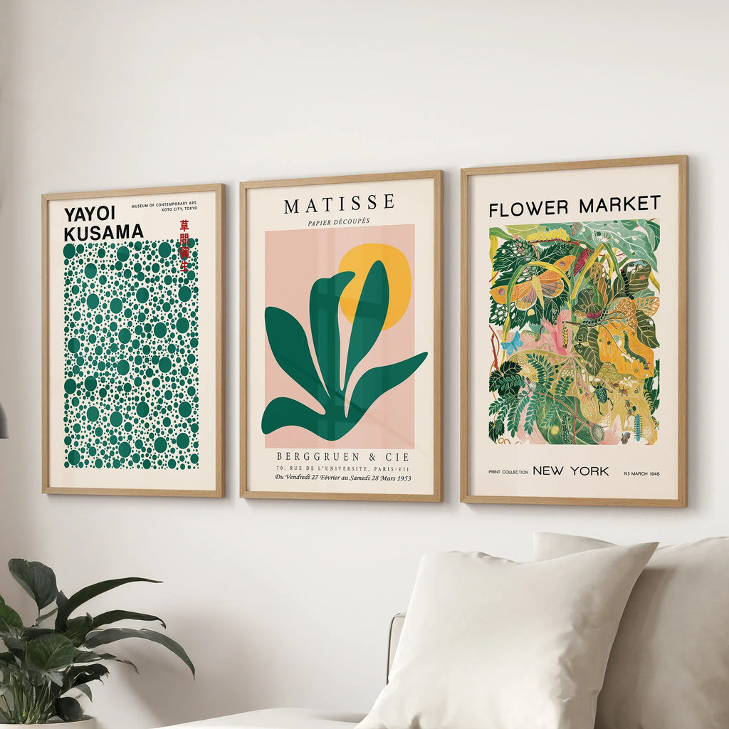 Colorful Matisse-Inspired Art - Set of 3, Wall Art