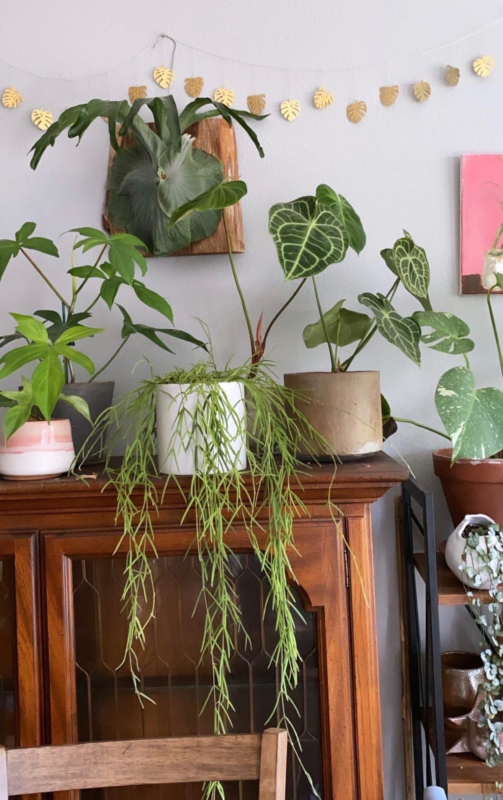 Monstera Hammered Brass - Decorative Garland