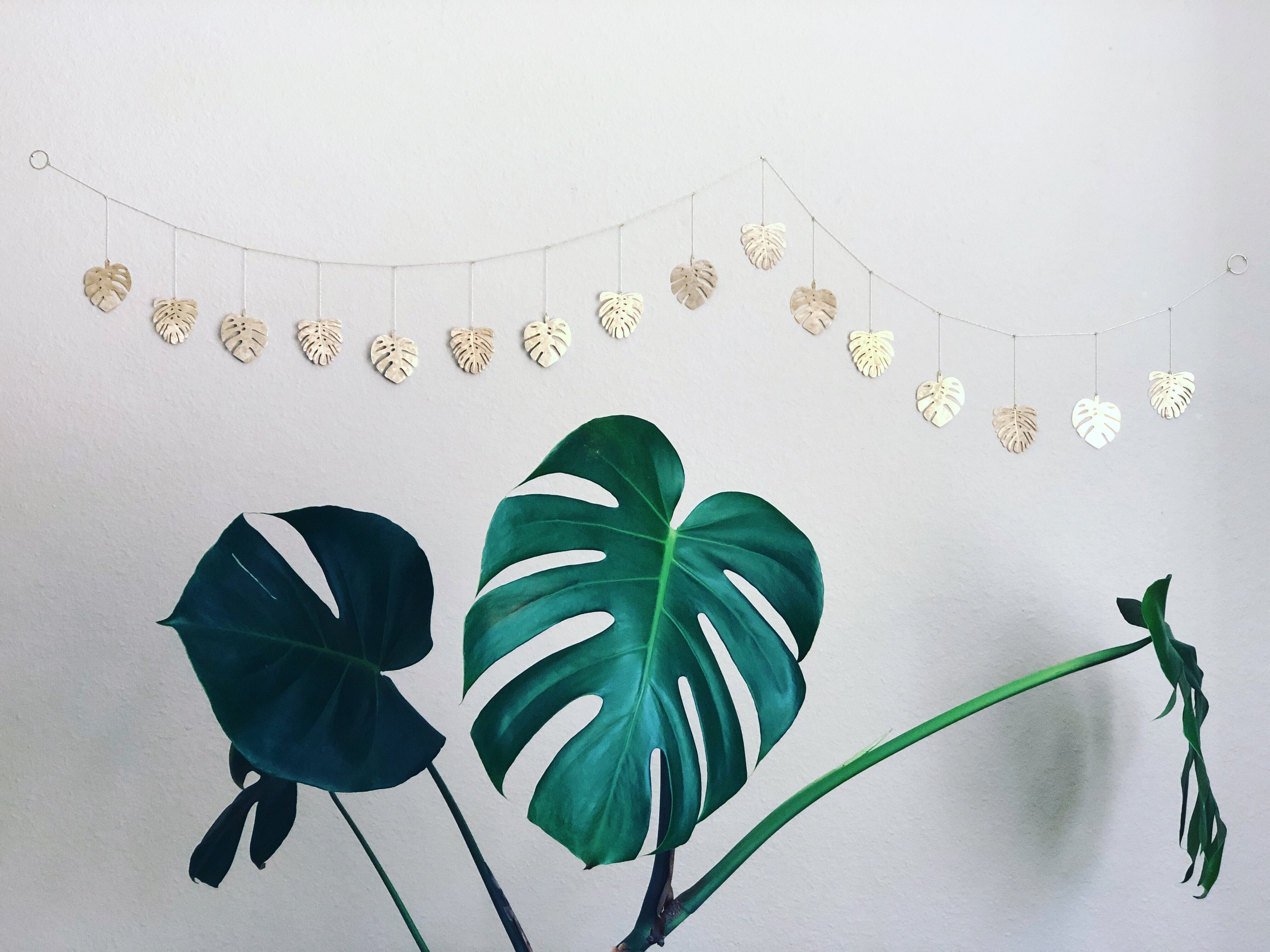 Monstera Hammered Brass - Decorative Garland