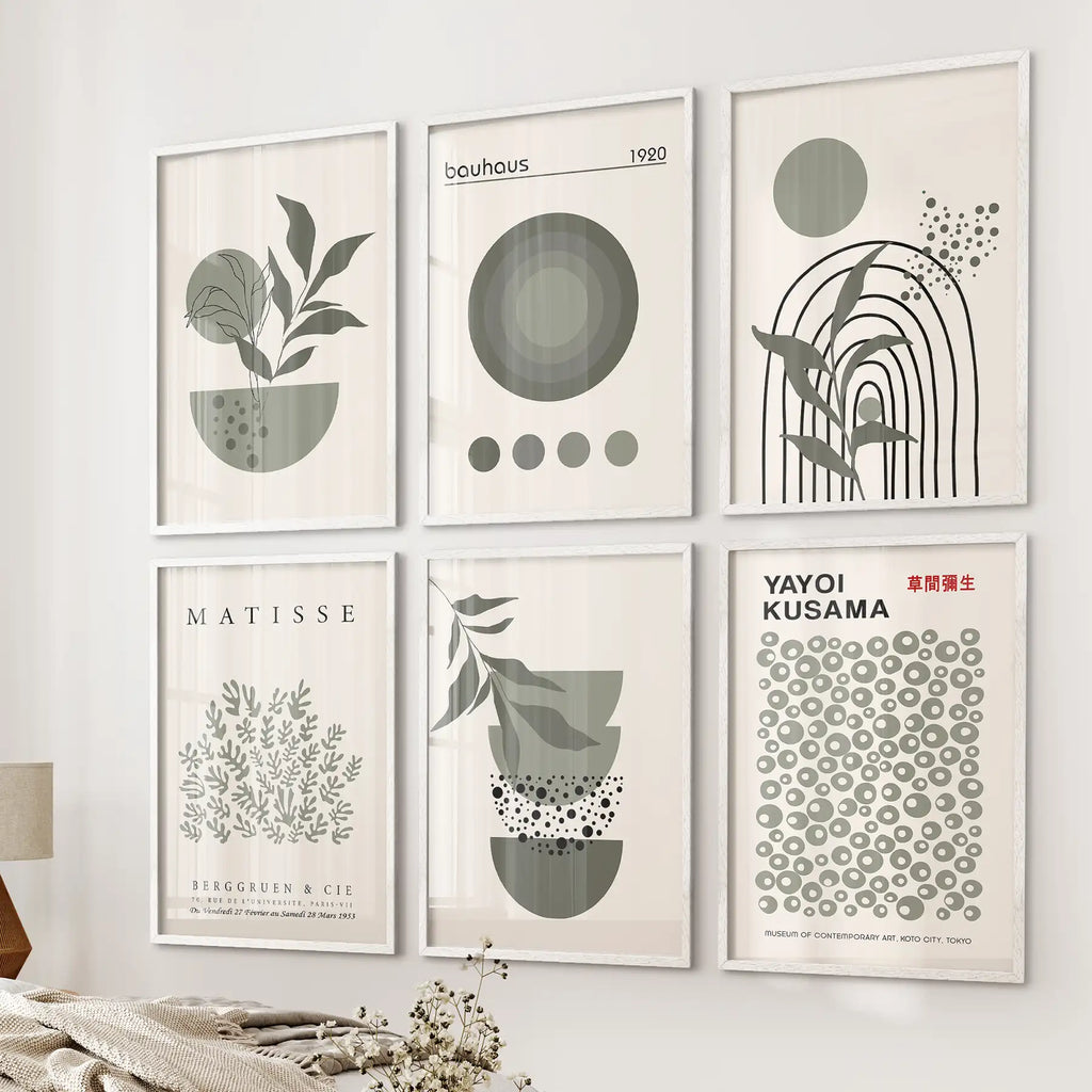 Sage Green Gallery Art - Set of 6, Wall Art