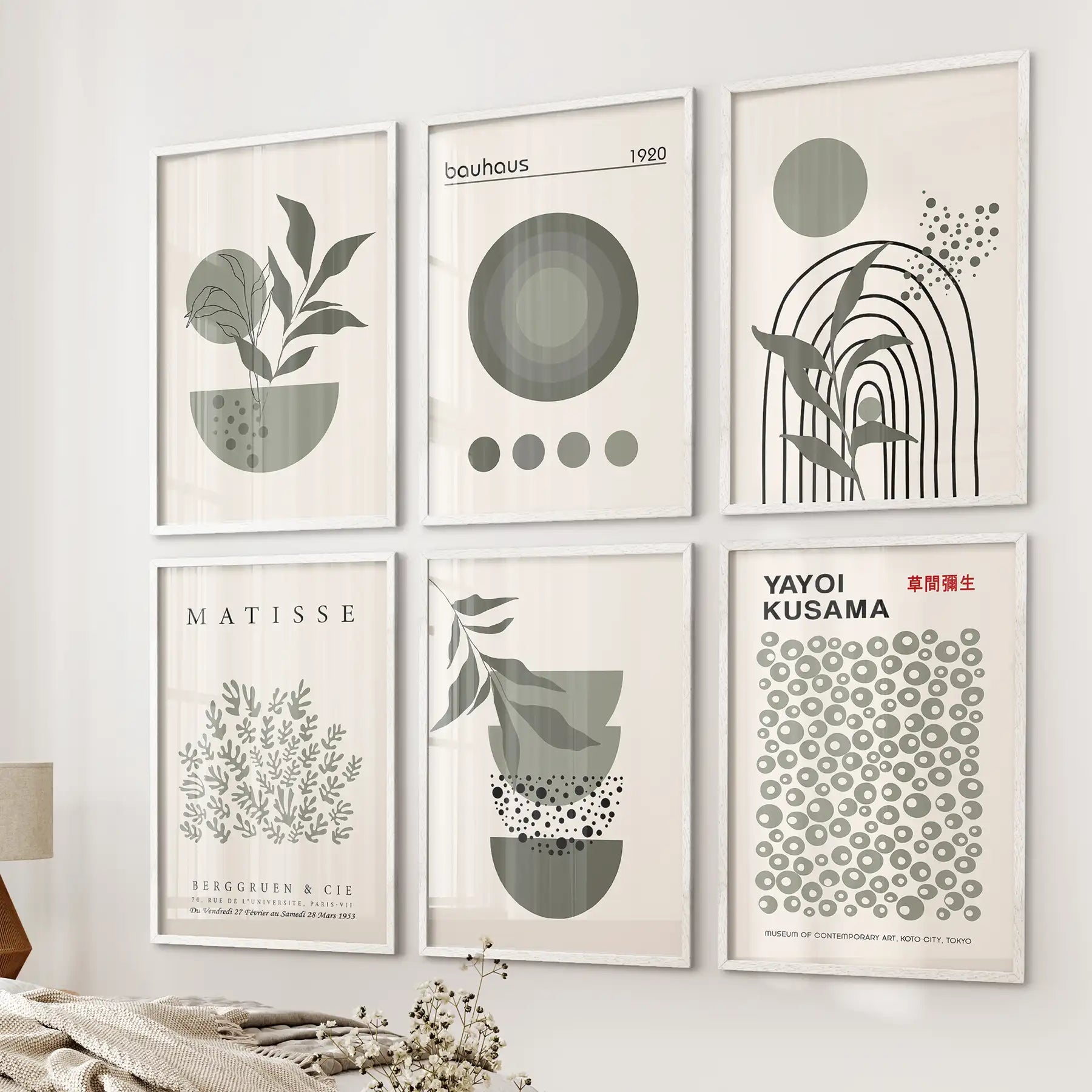 Sage Green Gallery Art - Set of 6, Wall Art