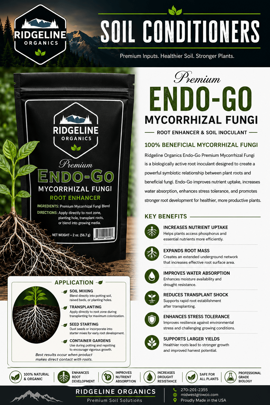 Ridgeline Organics Endo-Go - Premium Mycorrhizal Fungi